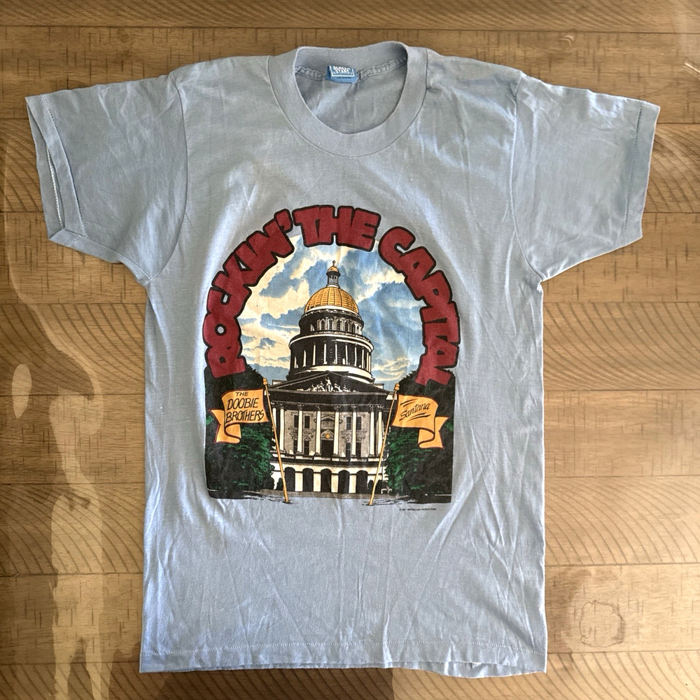 Vtg The Doobie Brothers Rockin the Capital Santana Sacramento T-Shirt 1981 L